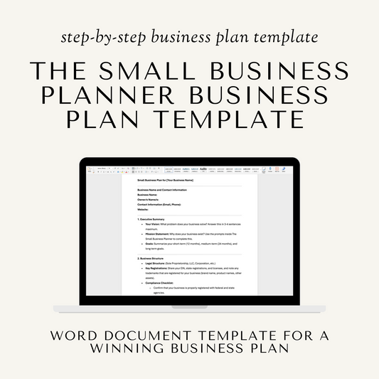 The Small Business Planner Business Plan Template